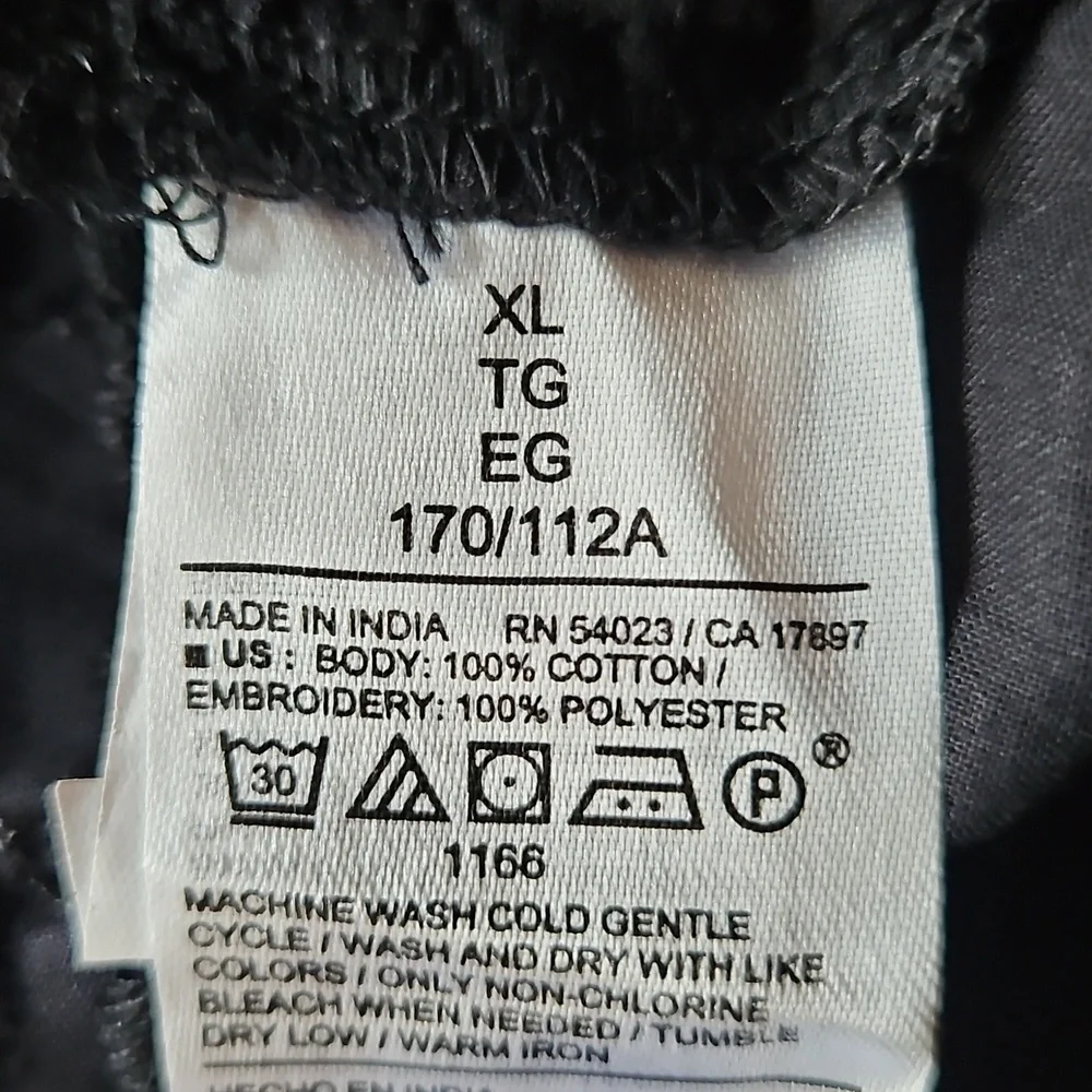 Old Navy Black Button Front Embroidered Cotton Blouse XL NWT - Picture 10 of 16